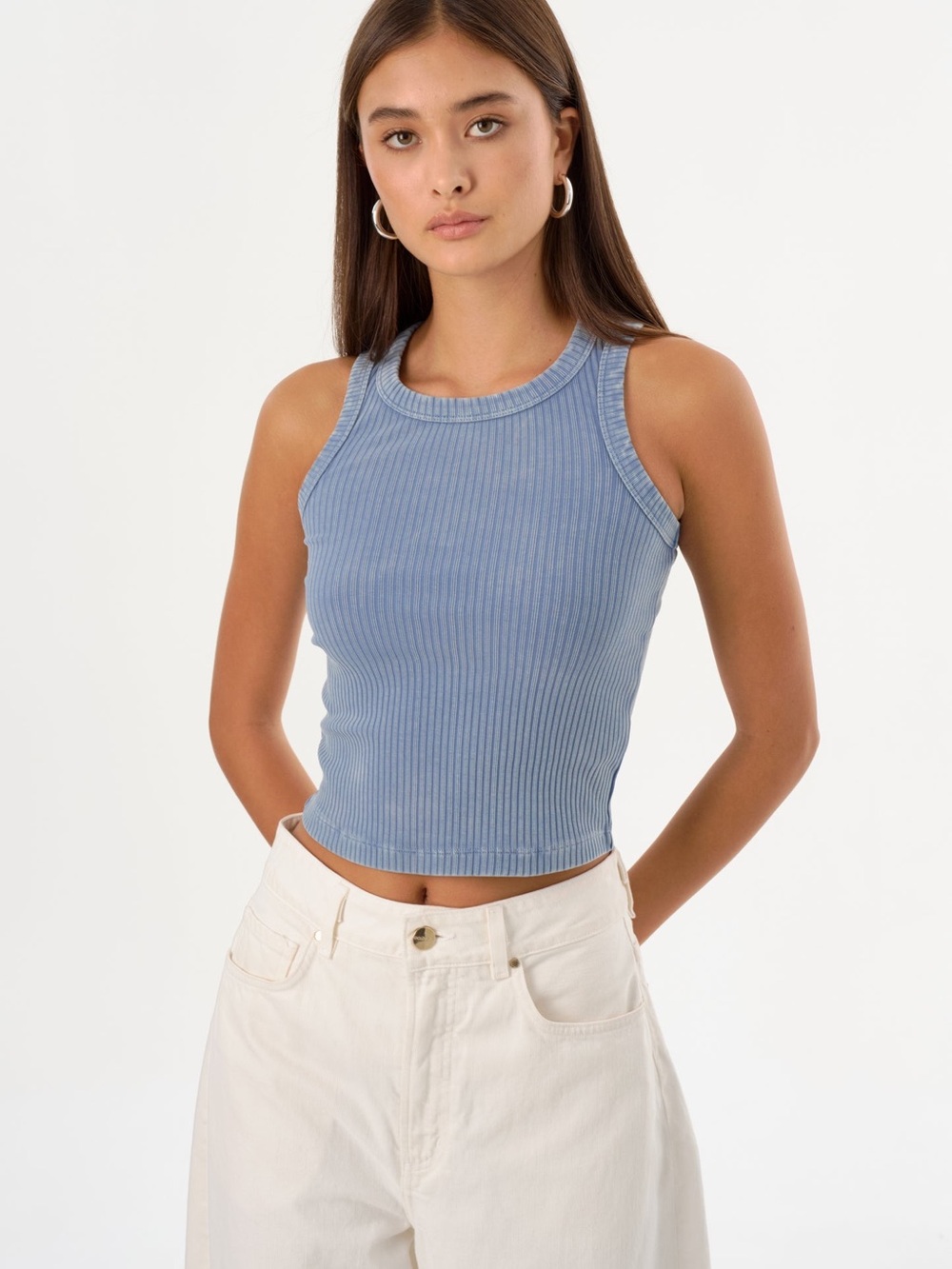 Lamarque Dusty Blue Ribbed Tank